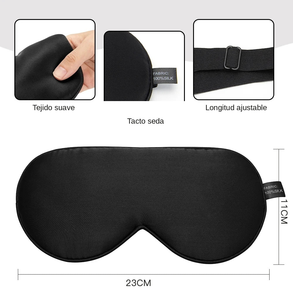 Antifaz para dormir Vitalia 3D en negro con banda ajustable